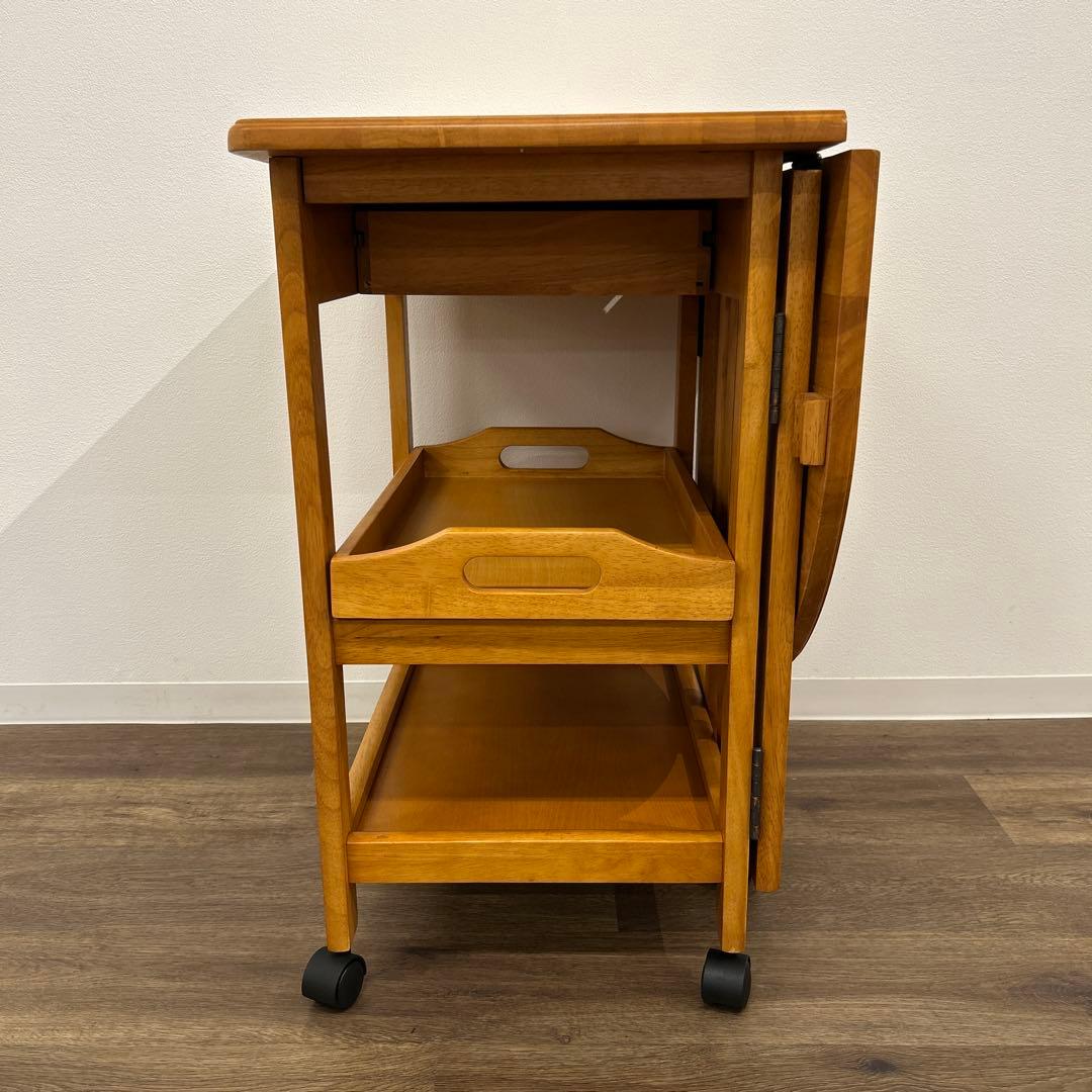 アウトレット★折畳み式キッチンワゴン キャスター付き バタフライワゴン 完成品