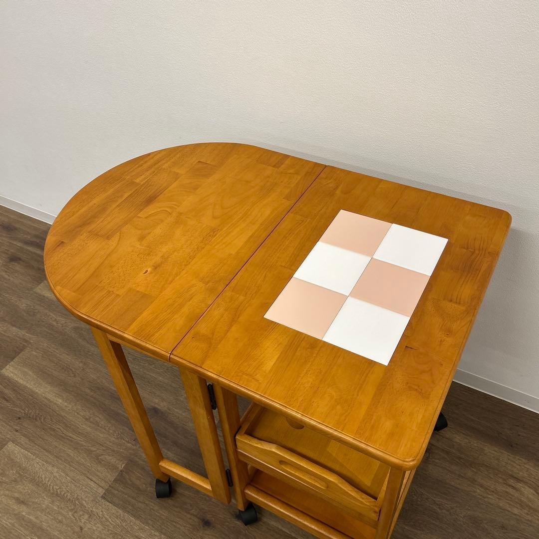 アウトレット★折畳み式キッチンワゴン キャスター付き バタフライワゴン 完成品