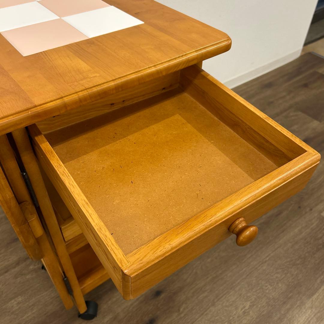 アウトレット★折畳み式キッチンワゴン キャスター付き バタフライワゴン 完成品