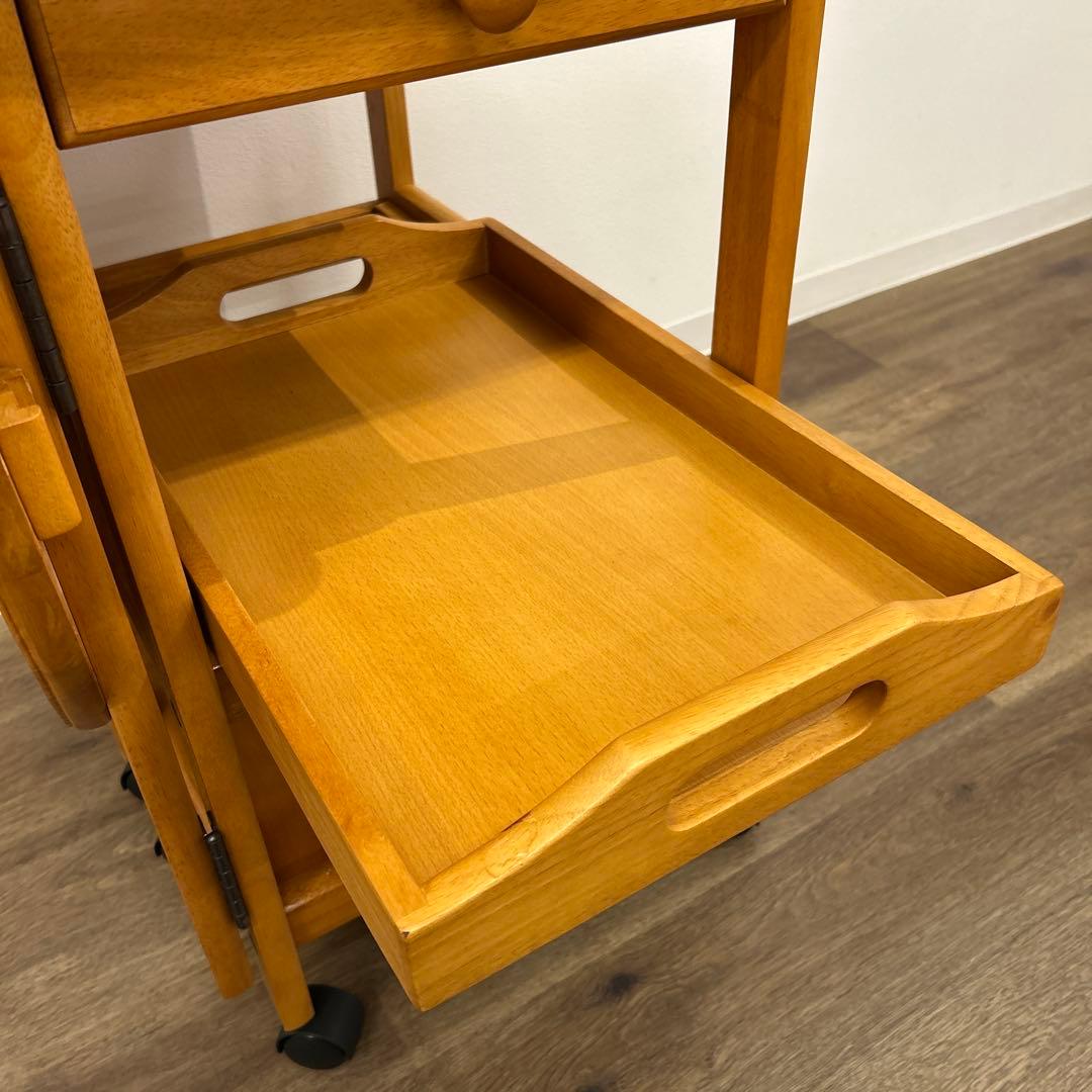 アウトレット★折畳み式キッチンワゴン キャスター付き バタフライワゴン 完成品