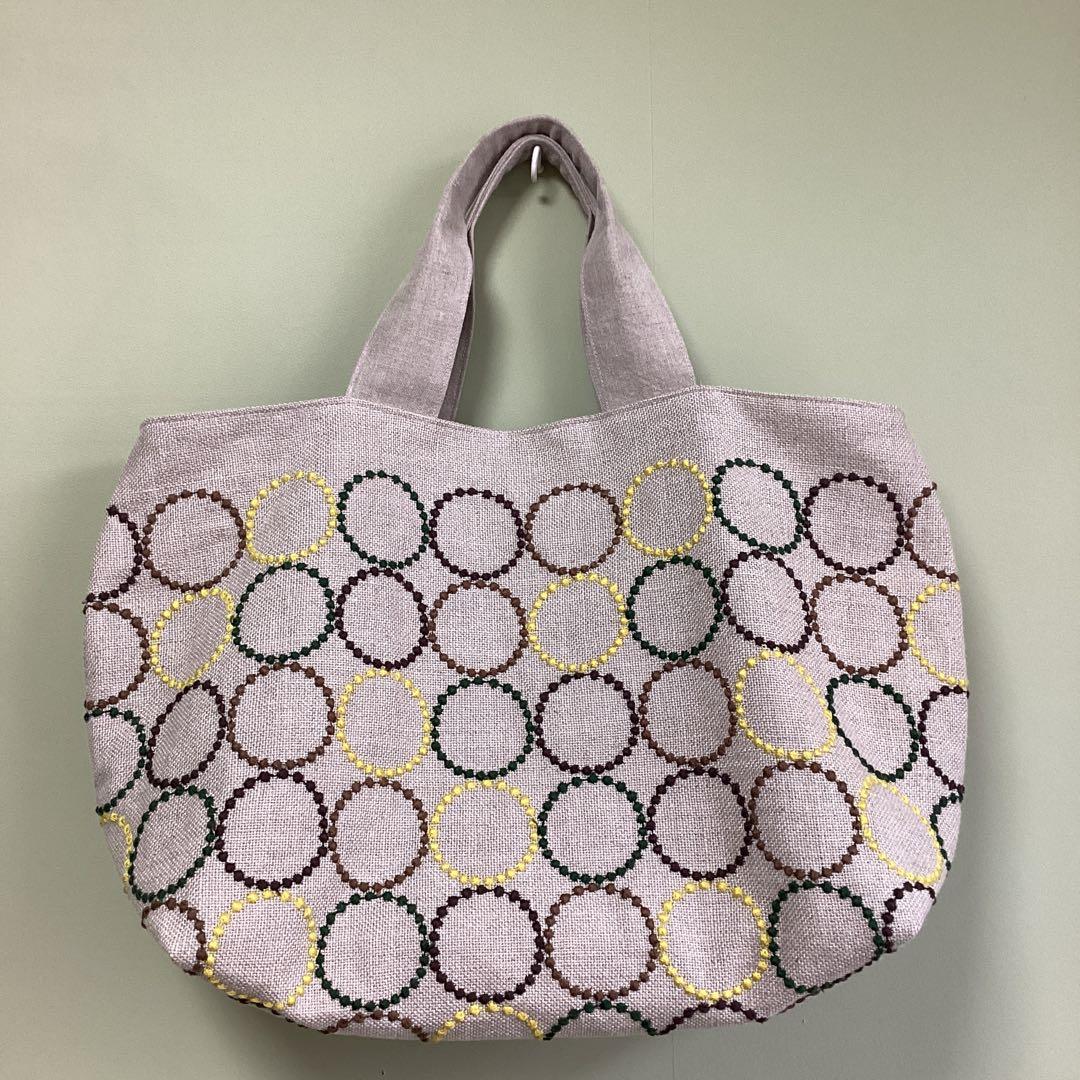 ミナペルホネンタンバリン両面でトートバッグ ハンドメイド