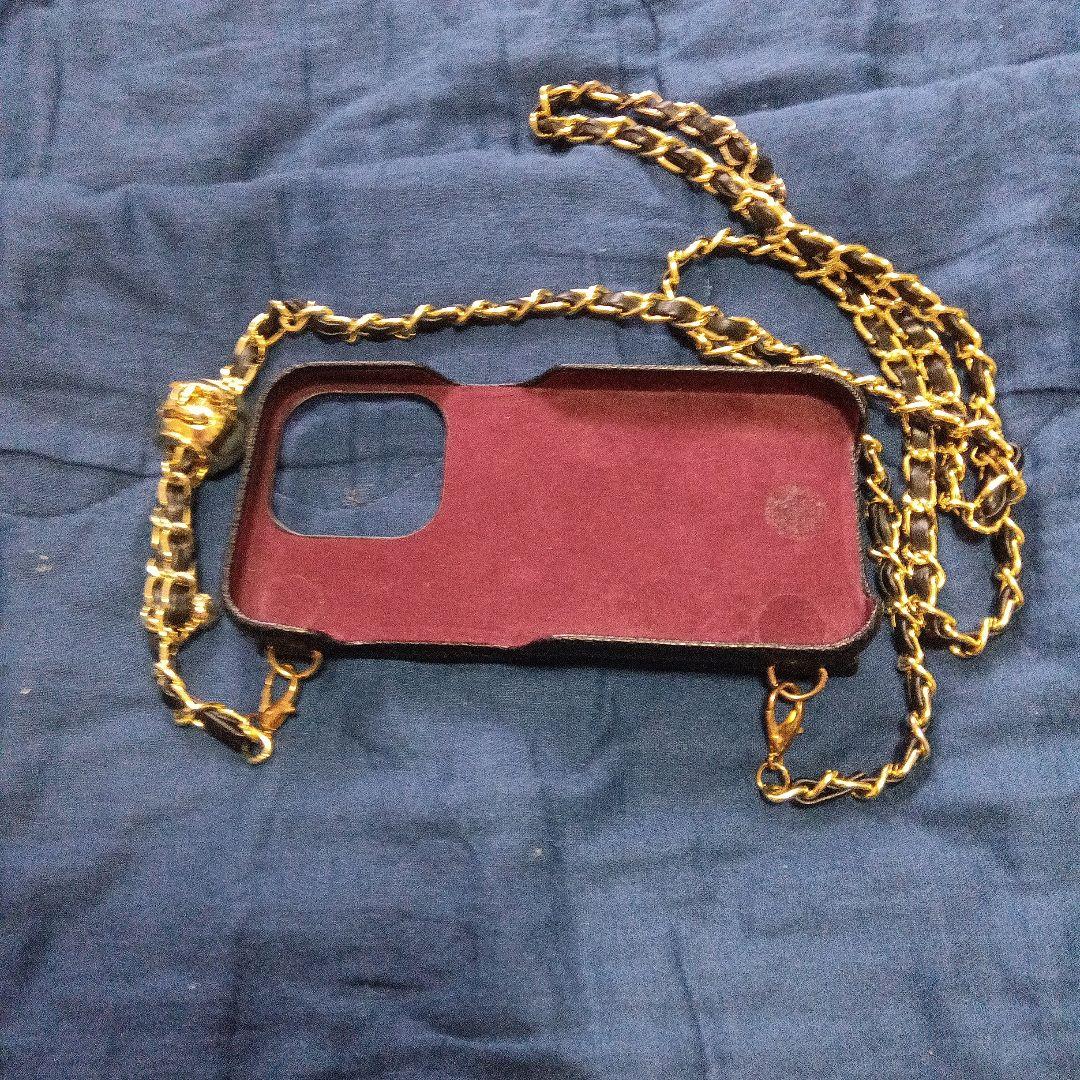 三連休価格！CHANEL ❤ iPhoneケース ゴールドチェーン付き