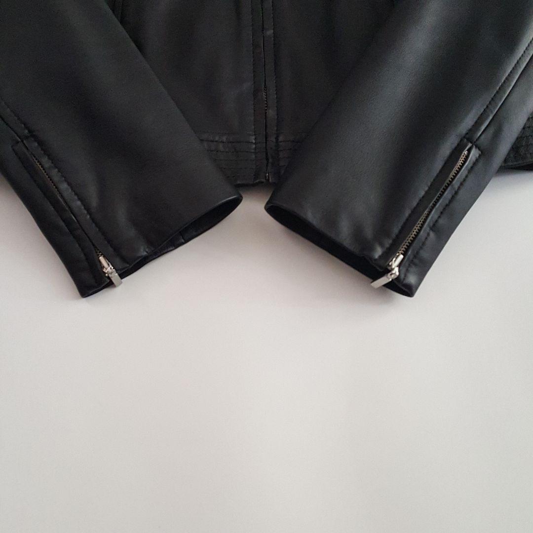 美品 アンタイトル ラムレザー ノーカラージャケット ブラック サイズ2