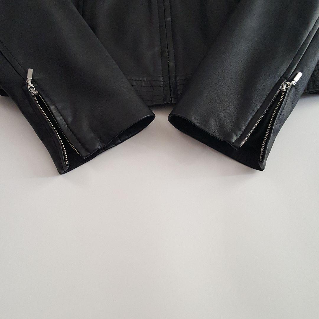 美品 アンタイトル ラムレザー ノーカラージャケット ブラック サイズ2