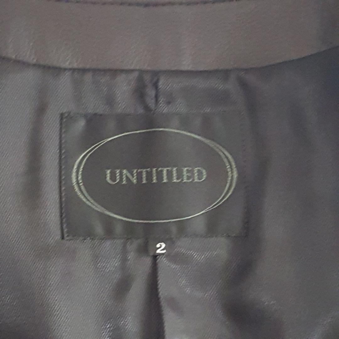 美品 アンタイトル ラムレザー ノーカラージャケット ブラック サイズ2