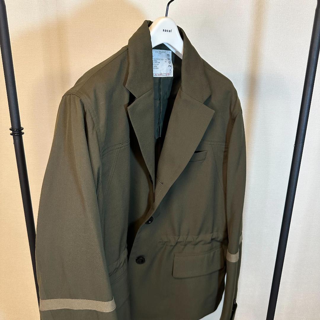 sacai サカイ 22SS テーラードジャケット オリーブ サイズ1