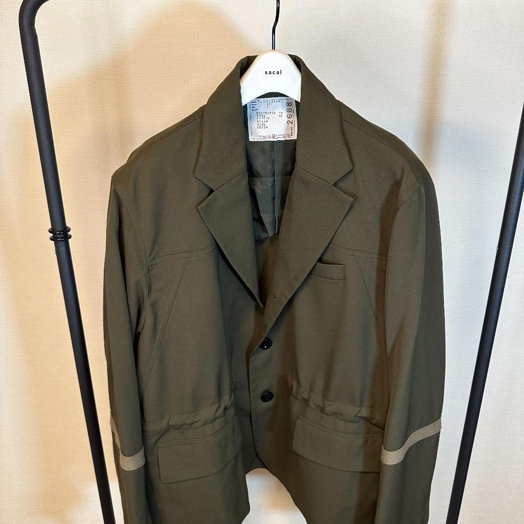 sacai サカイ 22SS テーラードジャケット オリーブ サイズ1