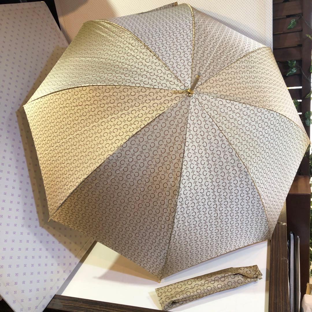 セリーヌ CELINE 長傘 トリオンフCマカダム 総柄 ベージュ 90cm