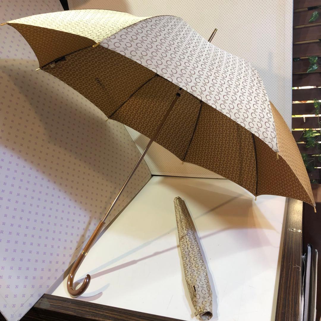 セリーヌ CELINE 長傘 トリオンフCマカダム 総柄 ベージュ 90cm