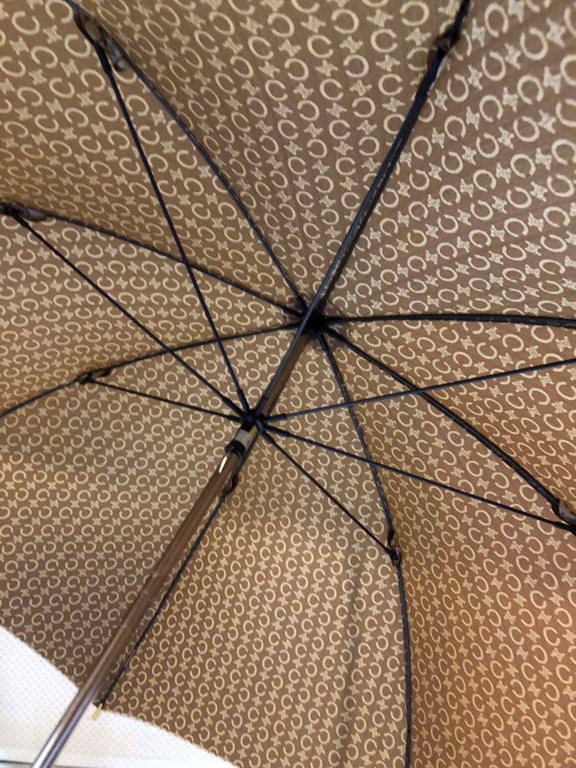 セリーヌ CELINE 長傘 トリオンフCマカダム 総柄 ベージュ 90cm