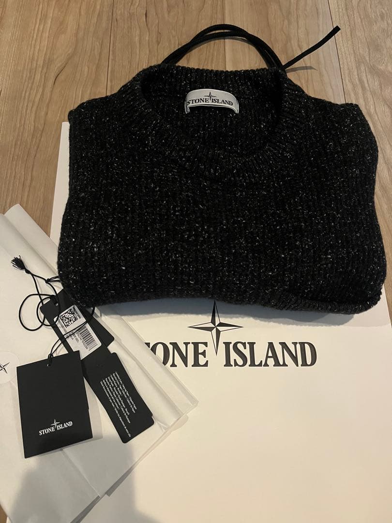 ★極美品 stone 黒7ゲージニット M ショッパー付き★