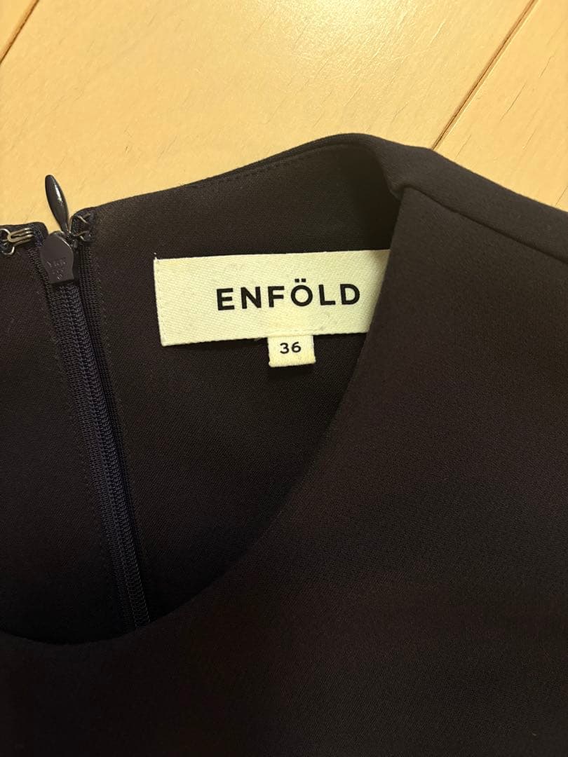 ENFOLD エンフォルド　スポンジダブルクロスコクーンワンピース
