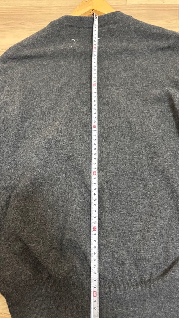 マルジェラ　グレー　クルーネック 長袖ニットセーター