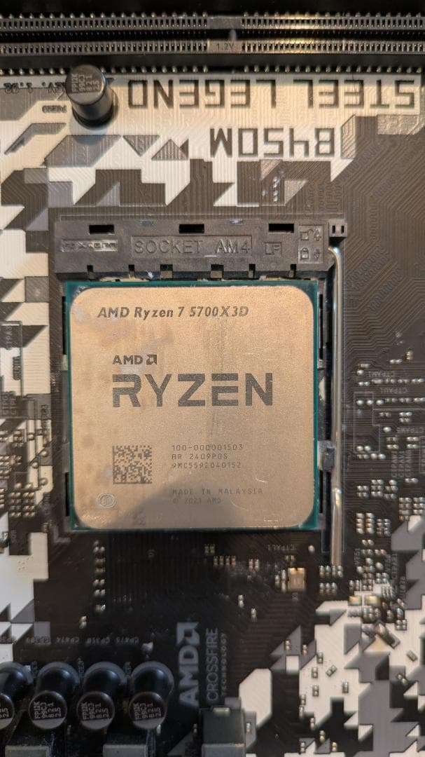 Ryzen7 5700X3D B450M steel legend マザーボード