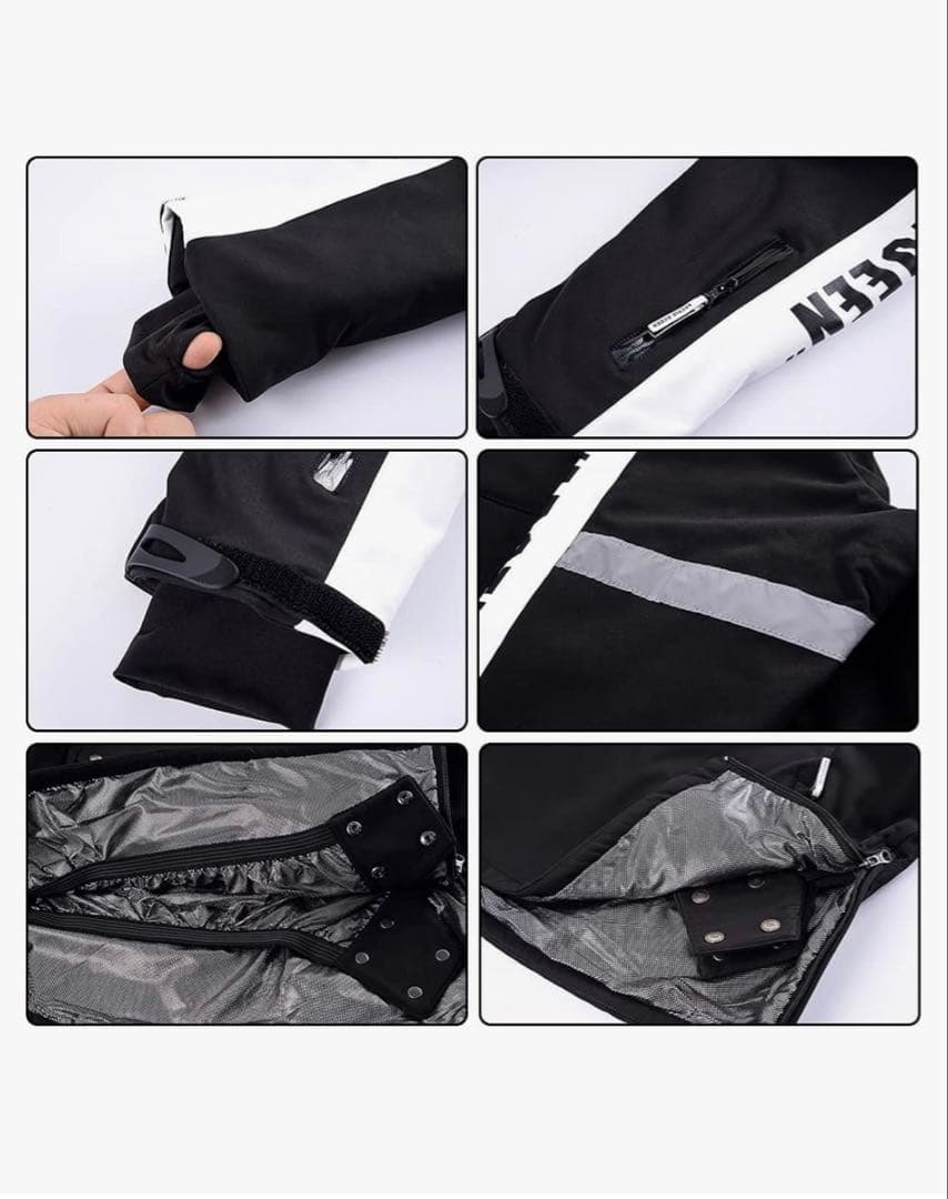 HOTIAN ホワイト/ブラック スノボウェア　スキー 女性用