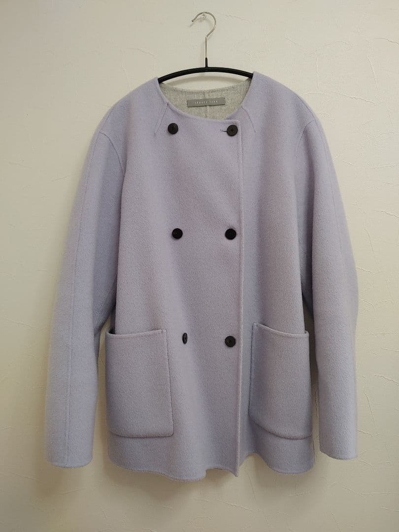 theory luxe 薄紫 ダブルボタン コート