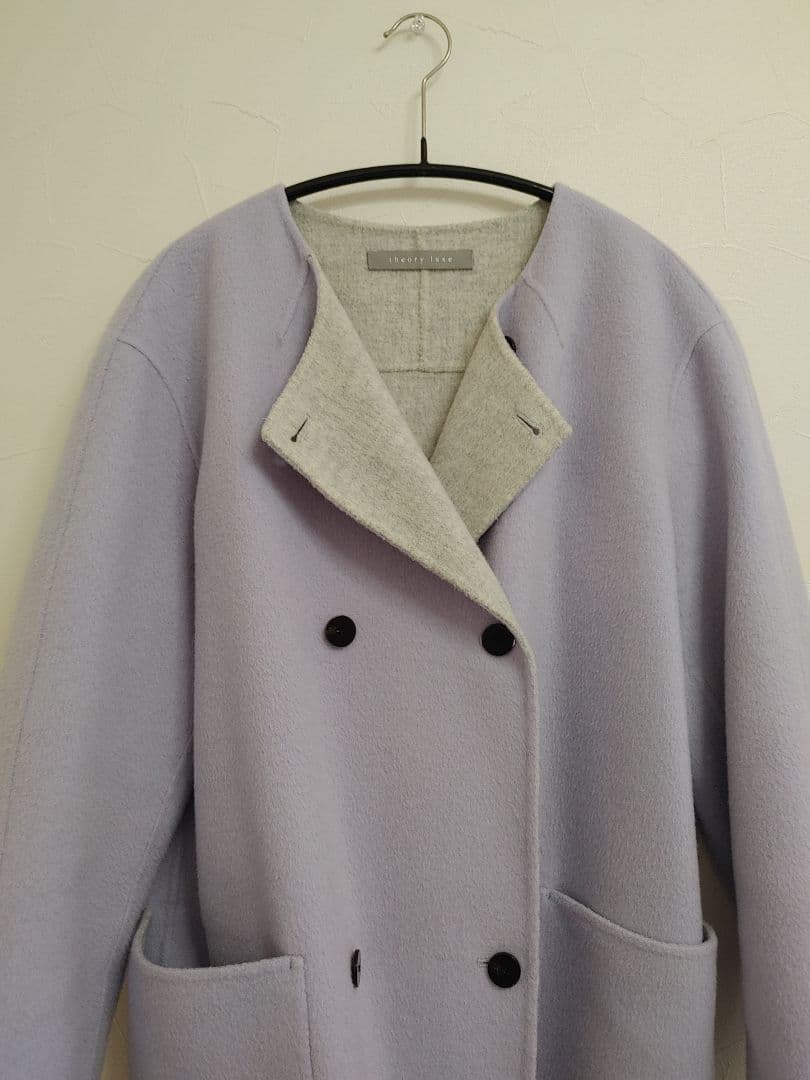 theory luxe 薄紫 ダブルボタン コート