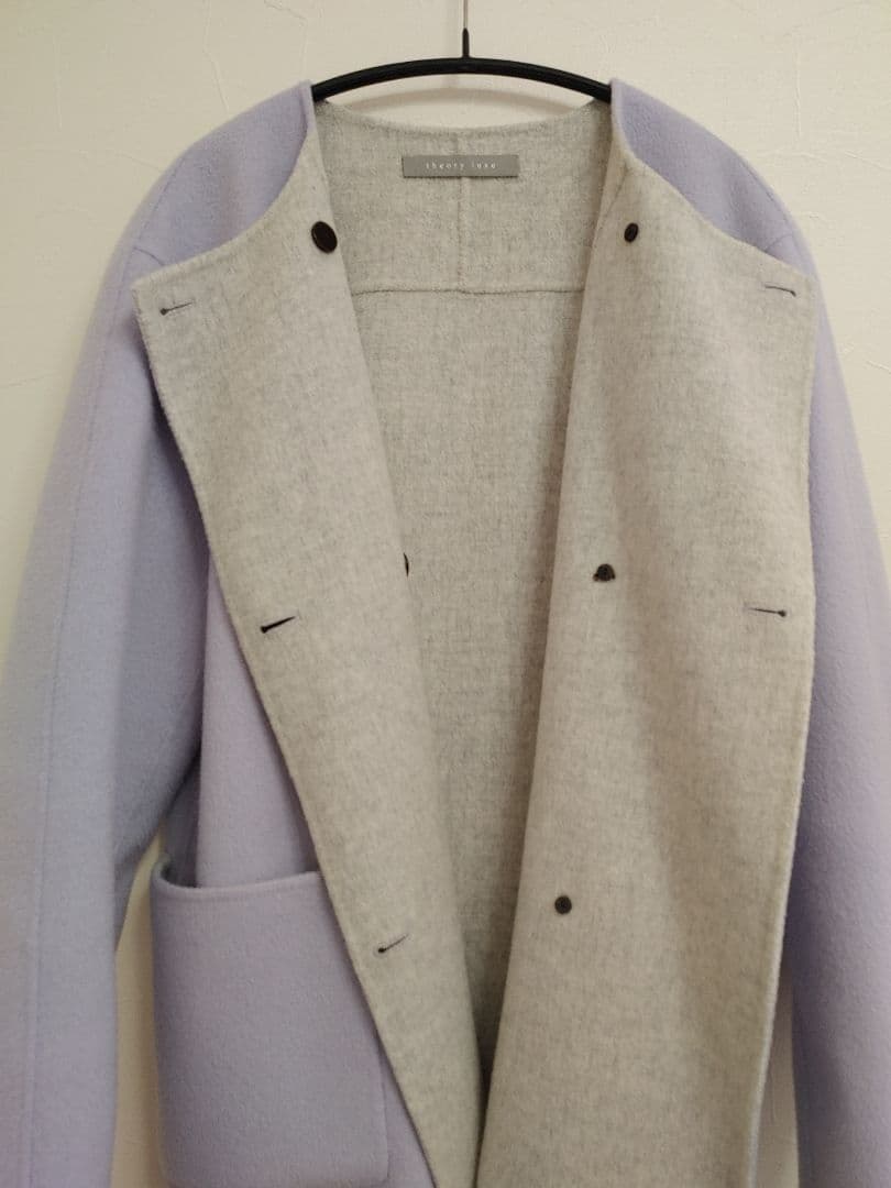 theory luxe 薄紫 ダブルボタン コート