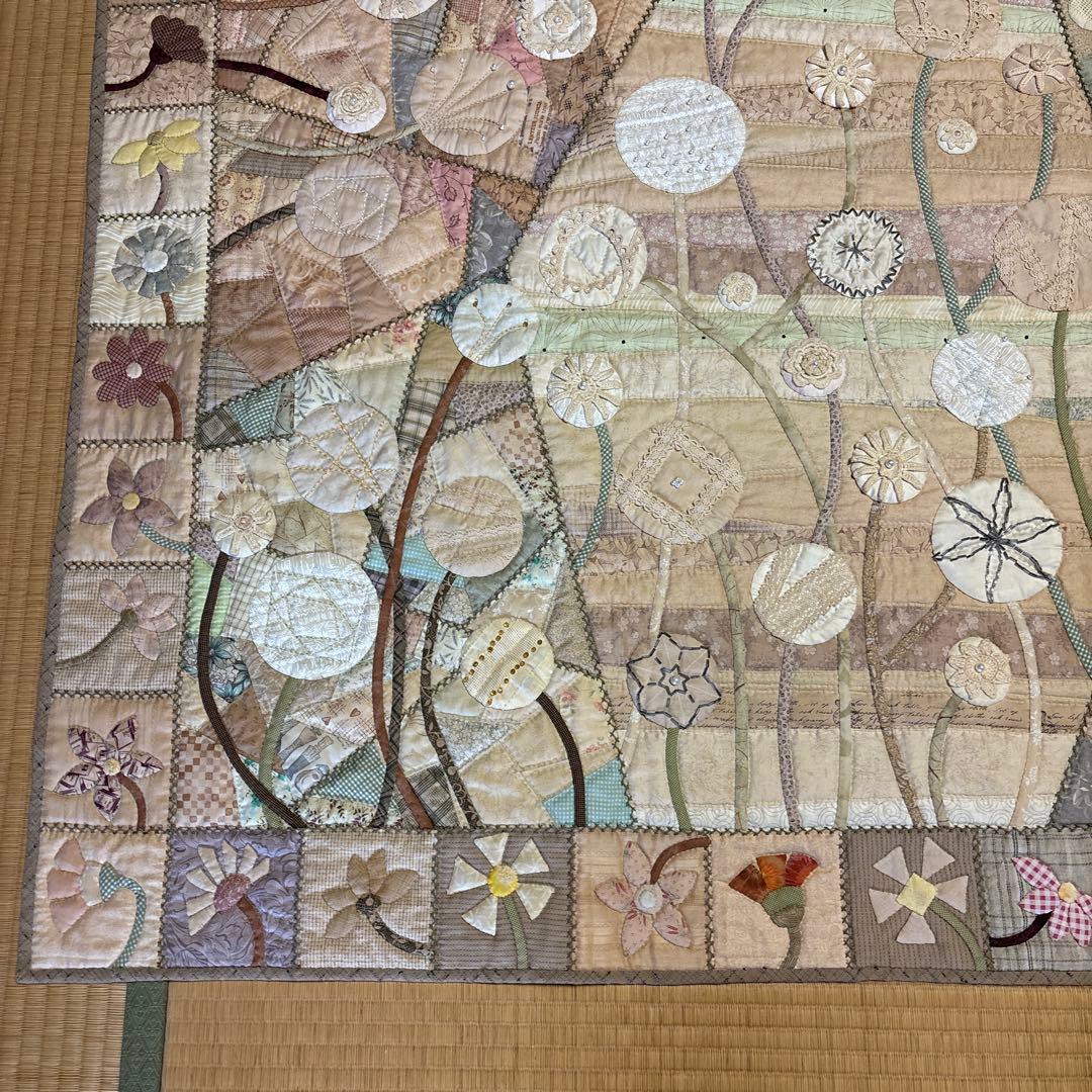 大判タペストリー　手作りキルティングマット 花柄