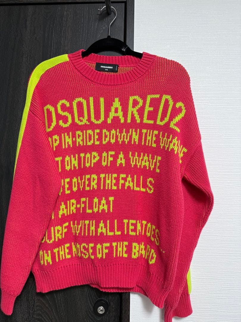 DSQUARED2 ロゴニットセーター XXS ピンク・ライム