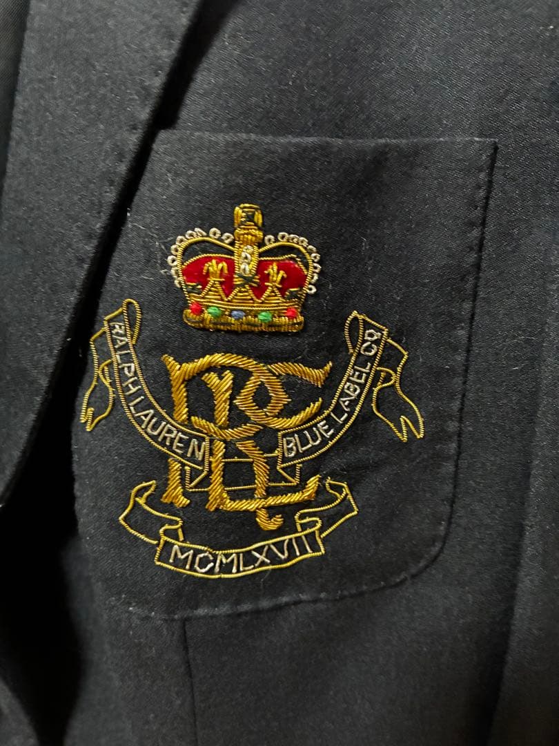 イタリア製　ウール　Ralph Lauren 金釦　紺ブレ