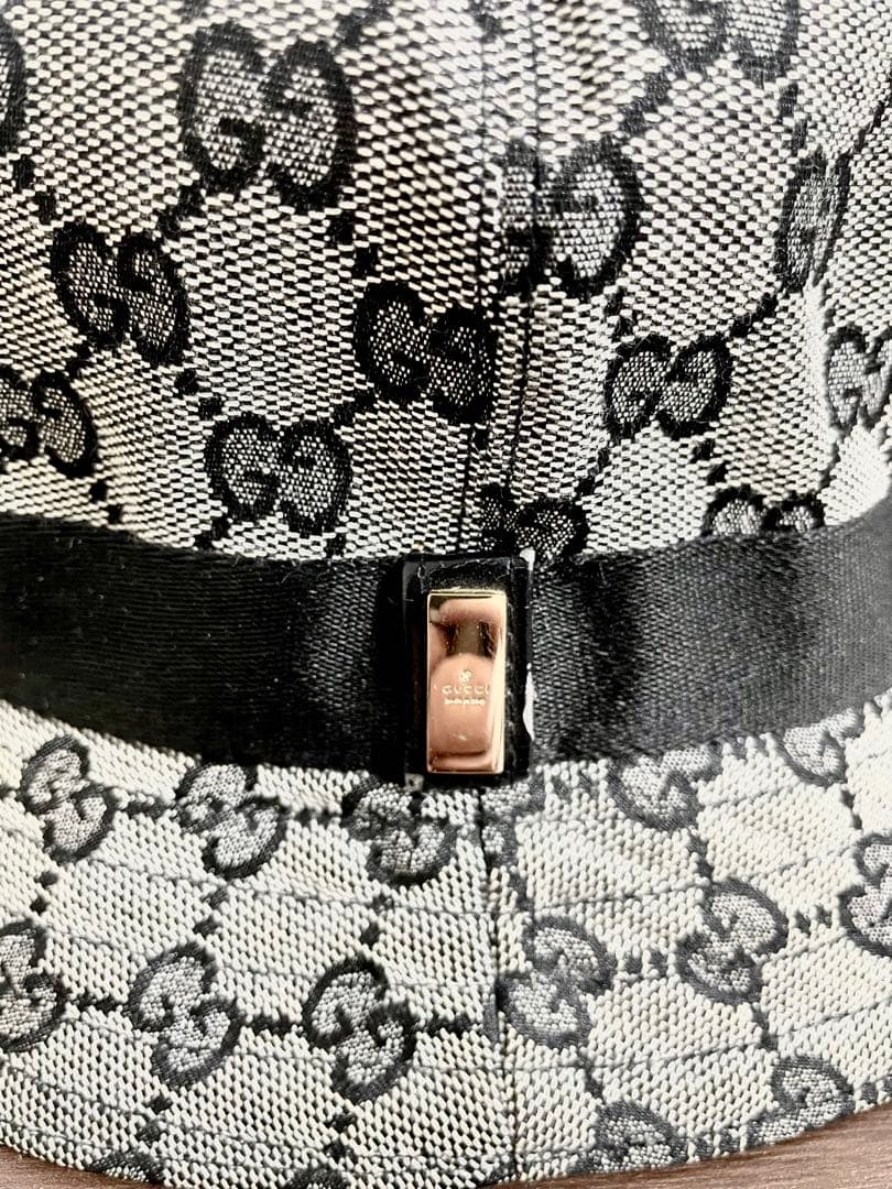 美品 GUCCI GGパターン バケットハット グレー/ブラック