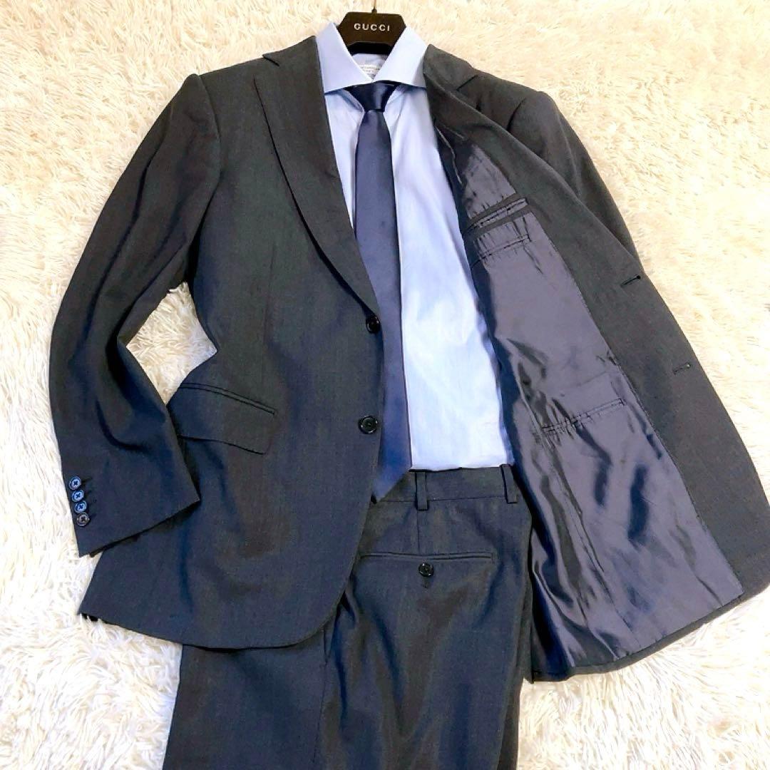 【黒タグ】 Ermenegildo Zegna　スーツ　チャコールグレー　50