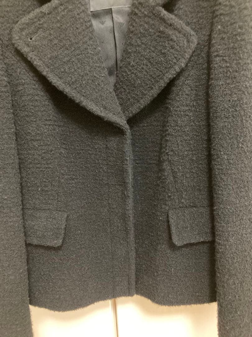 ☆エンポリオアルマーニ☆ ボア生地 ブラック テーラードジャケット