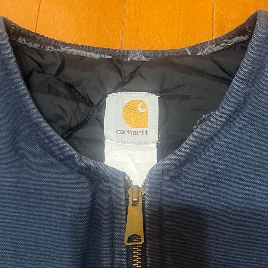 グ*ド様 希少　Carhartt ネイビー ジップアップベスト　90s