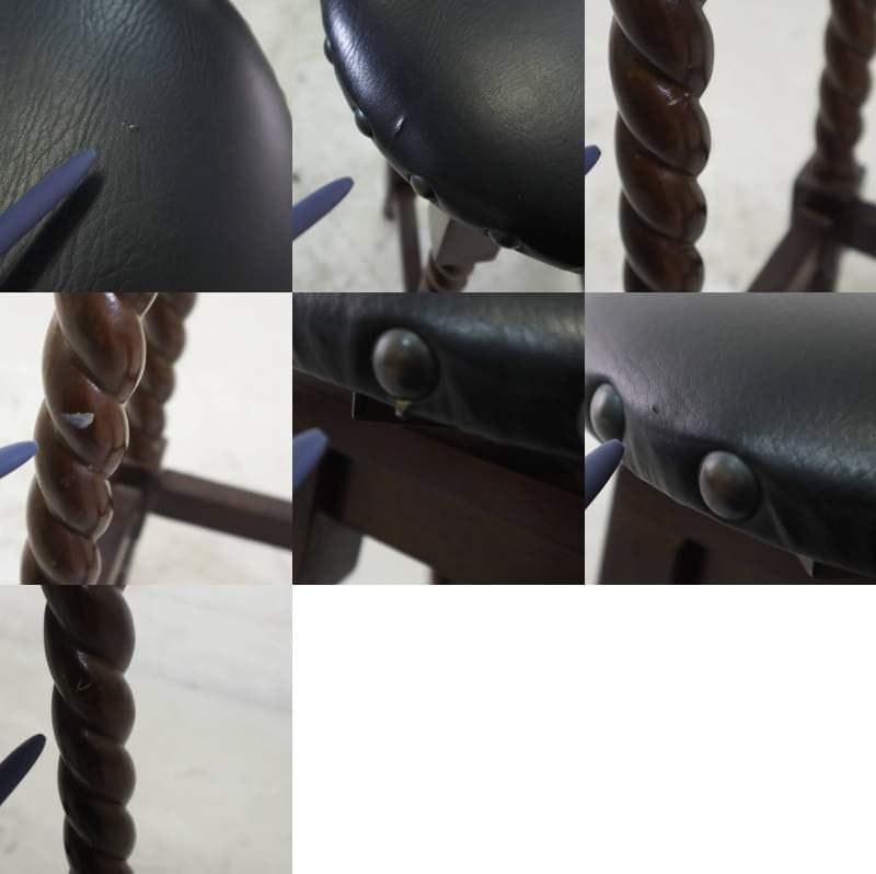 値下イタリア製 座面回転 バースツール ツイストレッグ アンティーク調 3