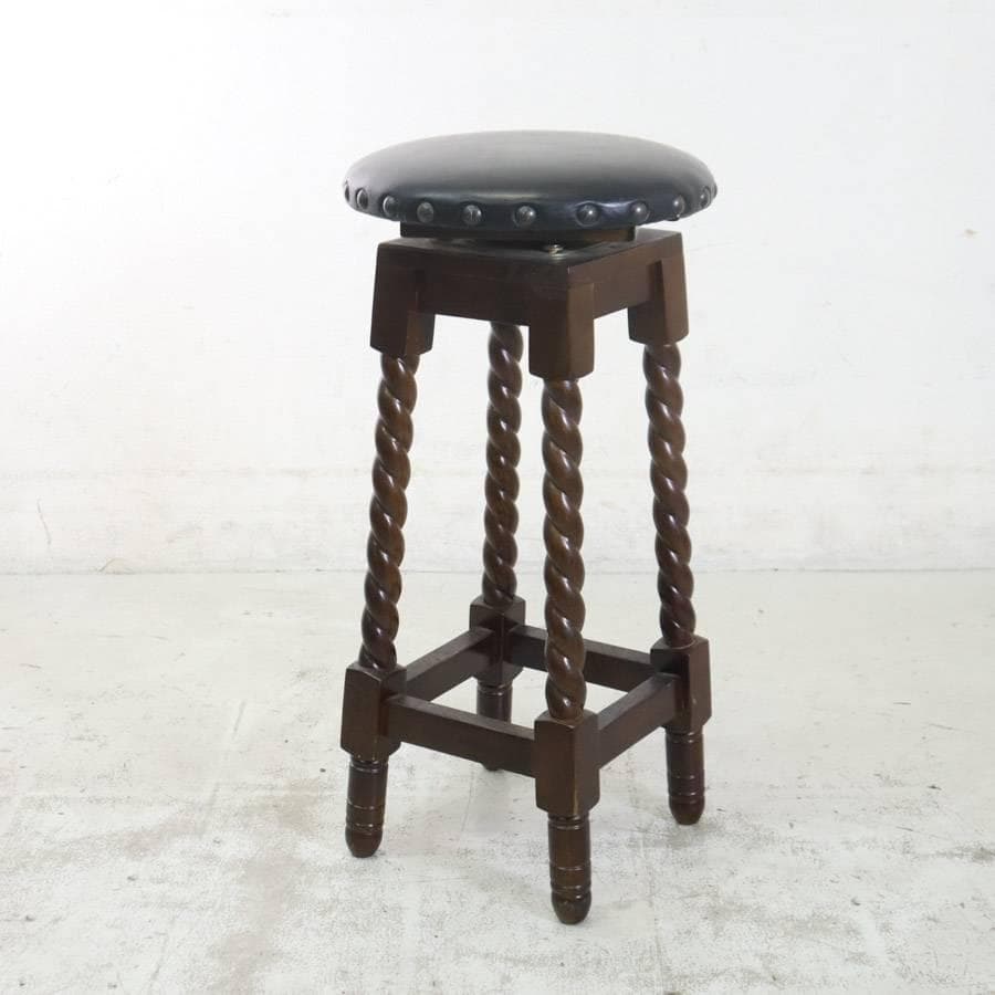 値下イタリア製 座面回転 バースツール ツイストレッグ アンティーク調 3