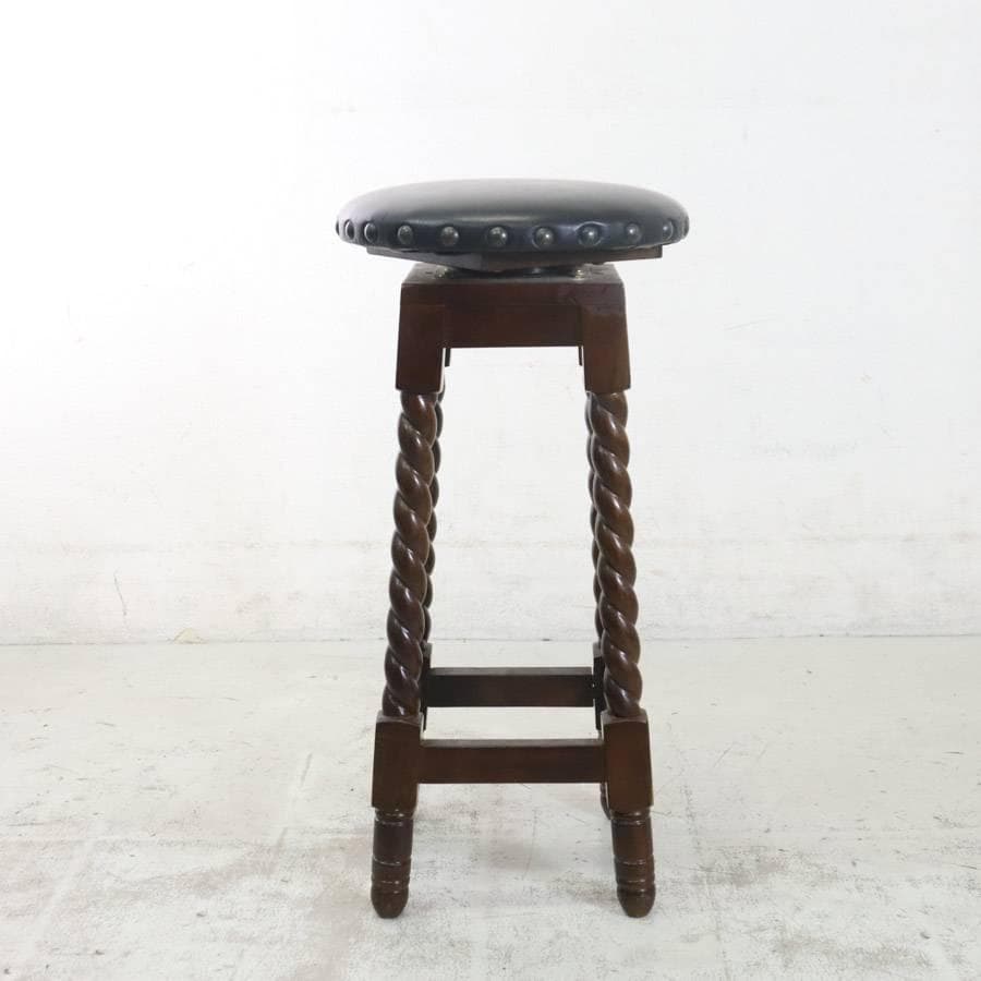 値下イタリア製 座面回転 バースツール ツイストレッグ アンティーク調 3