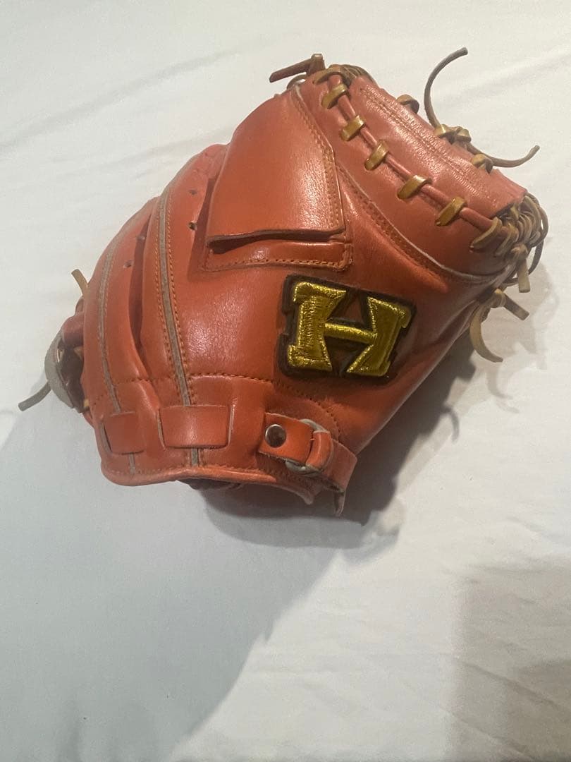 【hagiko】ハイゴールド 軟式用キャッチャーミット オレンジ