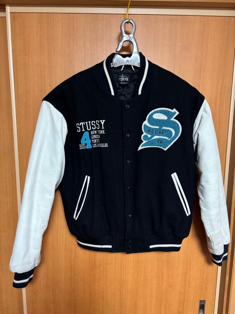 OLD STUSSY Big4 スタジャン M ホワイト