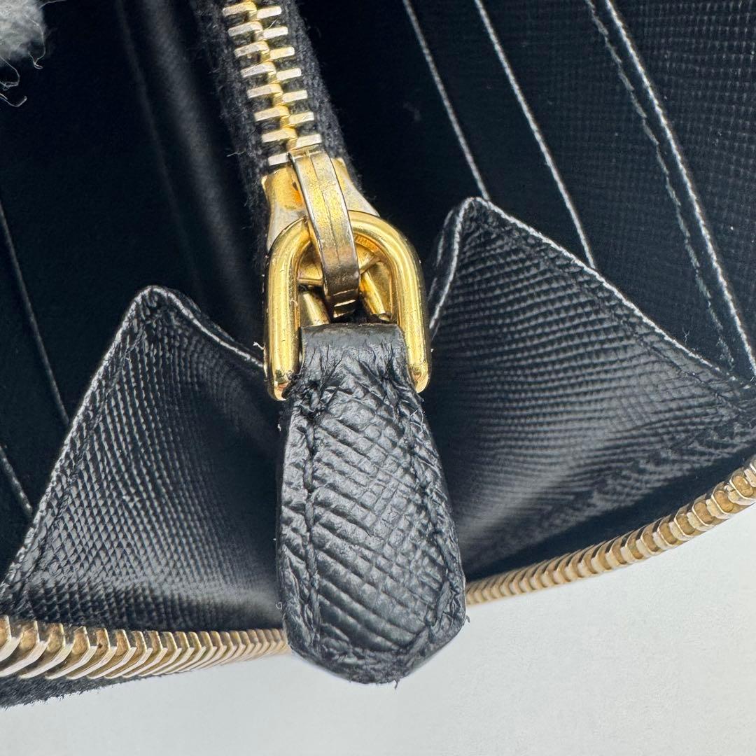 PRADA プラダ サフィアーノレザー ラウンドジップ 長財布 ウォレット 黒