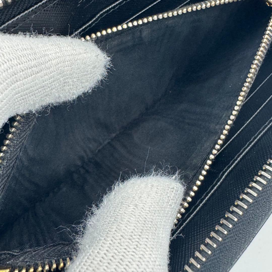 PRADA プラダ サフィアーノレザー ラウンドジップ 長財布 ウォレット 黒