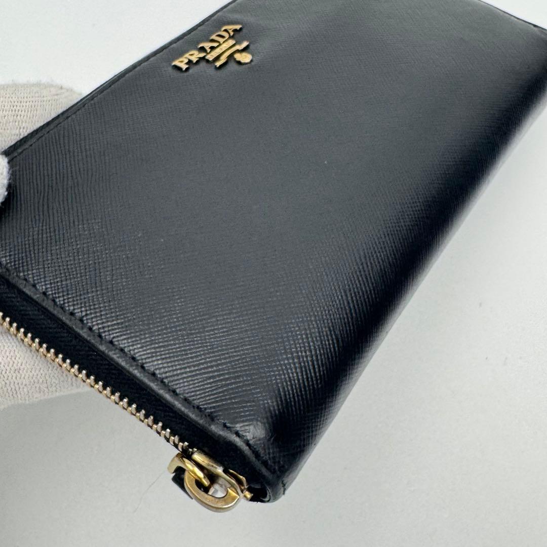 PRADA プラダ サフィアーノレザー ラウンドジップ 長財布 ウォレット 黒
