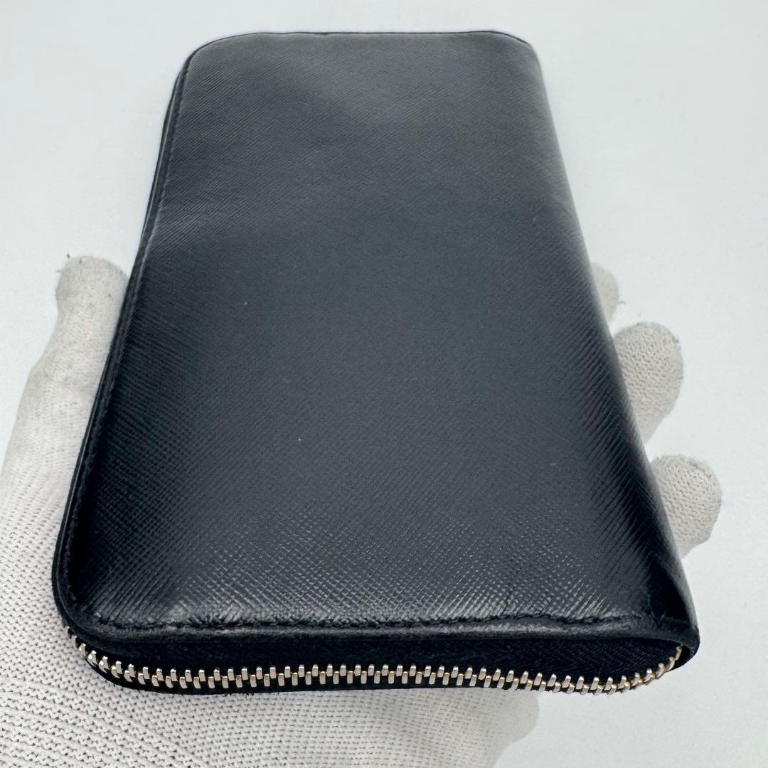 PRADA プラダ サフィアーノレザー ラウンドジップ 長財布 ウォレット 黒
