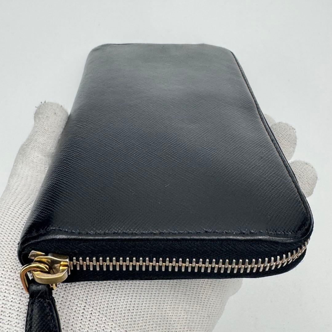 PRADA プラダ サフィアーノレザー ラウンドジップ 長財布 ウォレット 黒