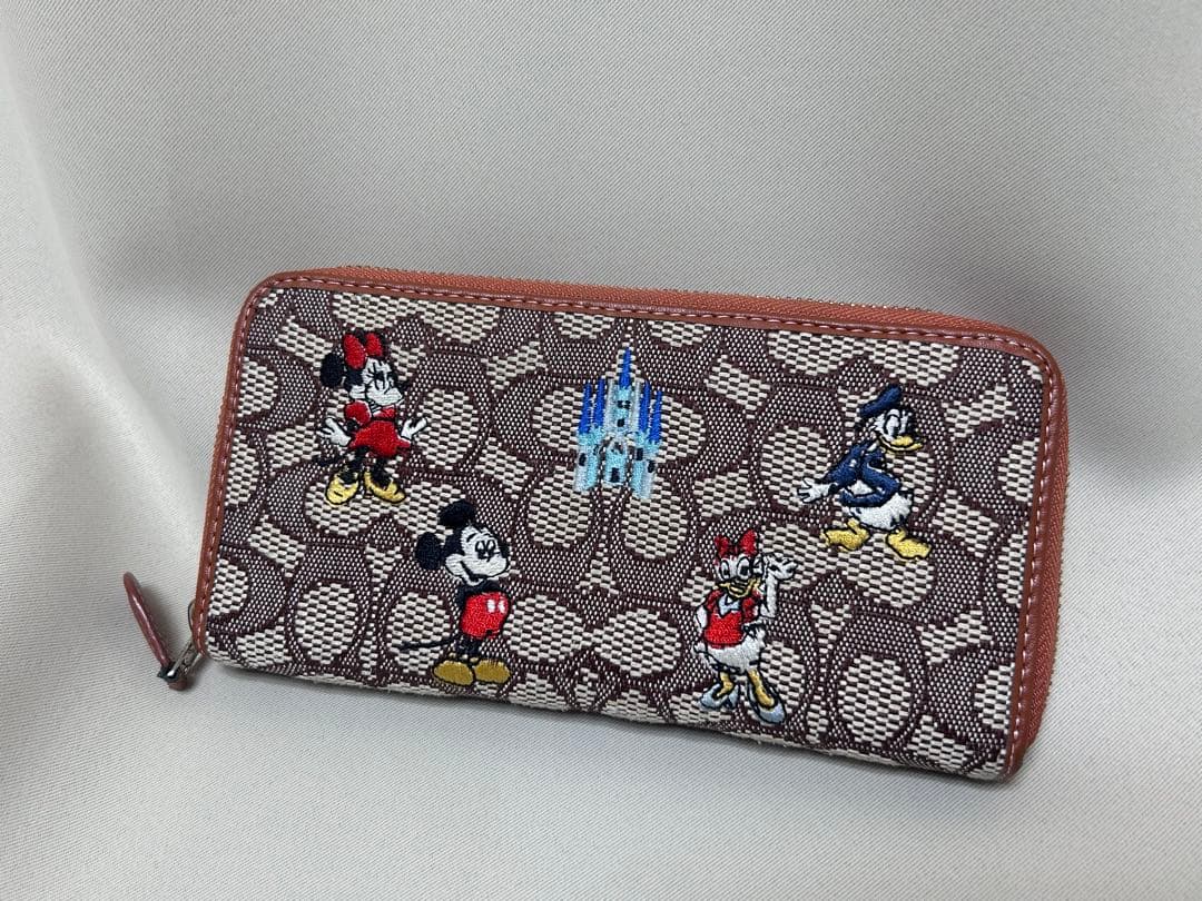 COACH コーチ 財布 ウォレット ディズニー ミッキー 50周年コラボ 刺繍