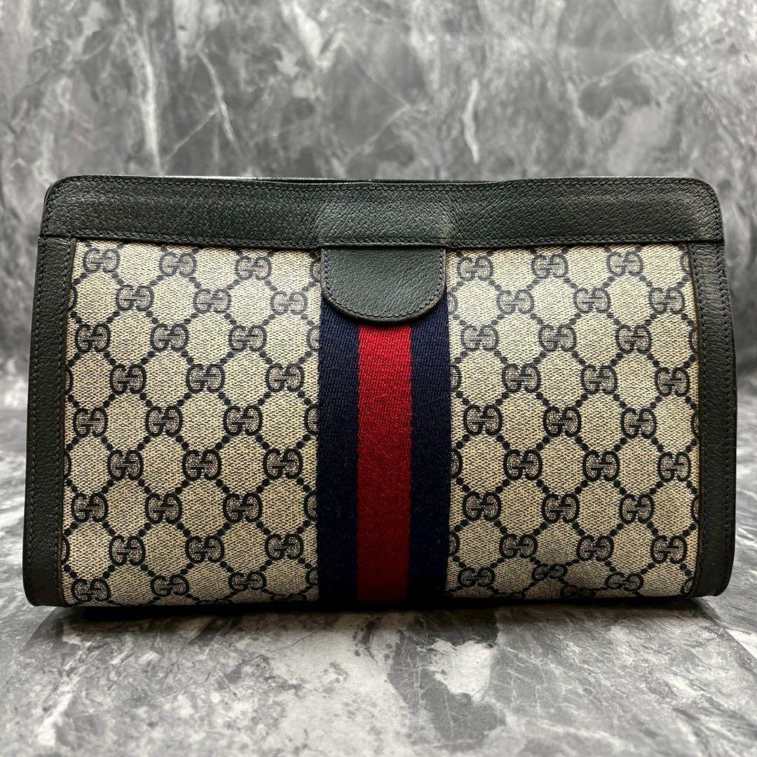 ✨美品✨GUCCI シェリーライン GG ネイビー クラッチバッグ セカンド