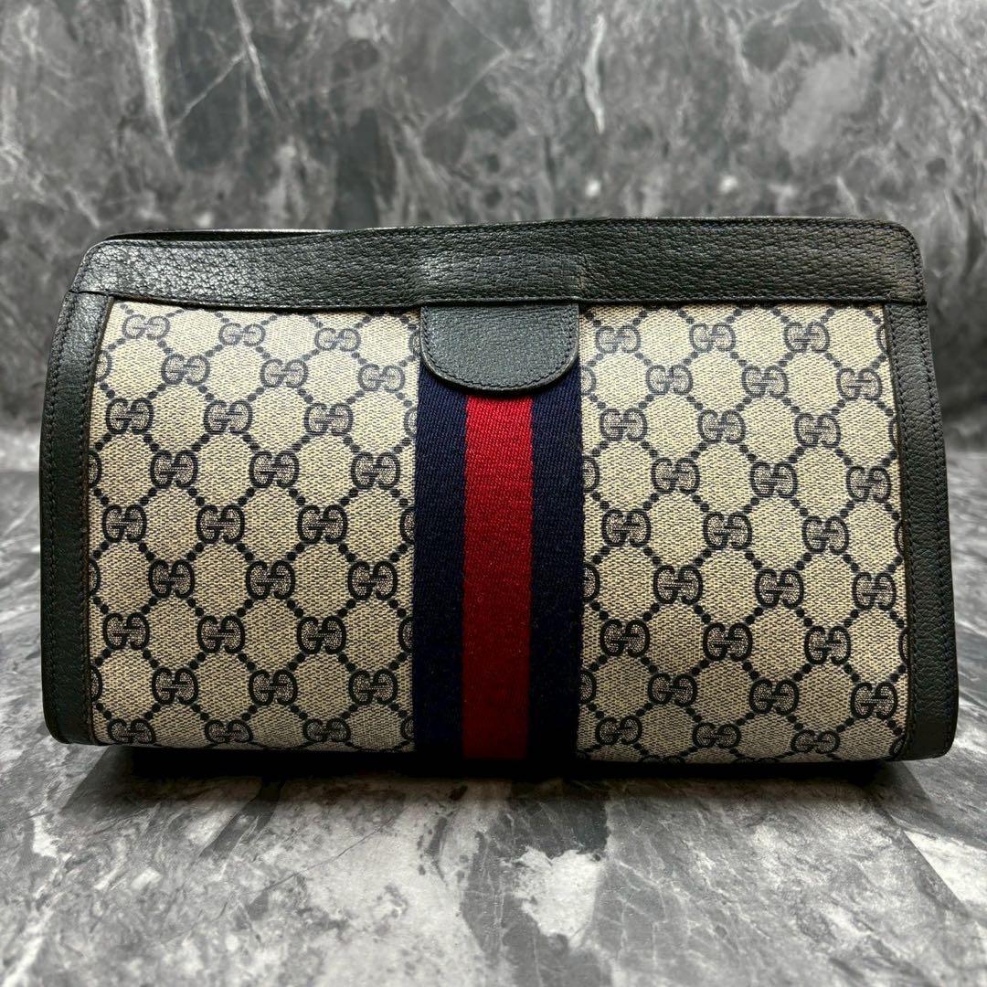 ✨美品✨GUCCI シェリーライン GG ネイビー クラッチバッグ セカンド
