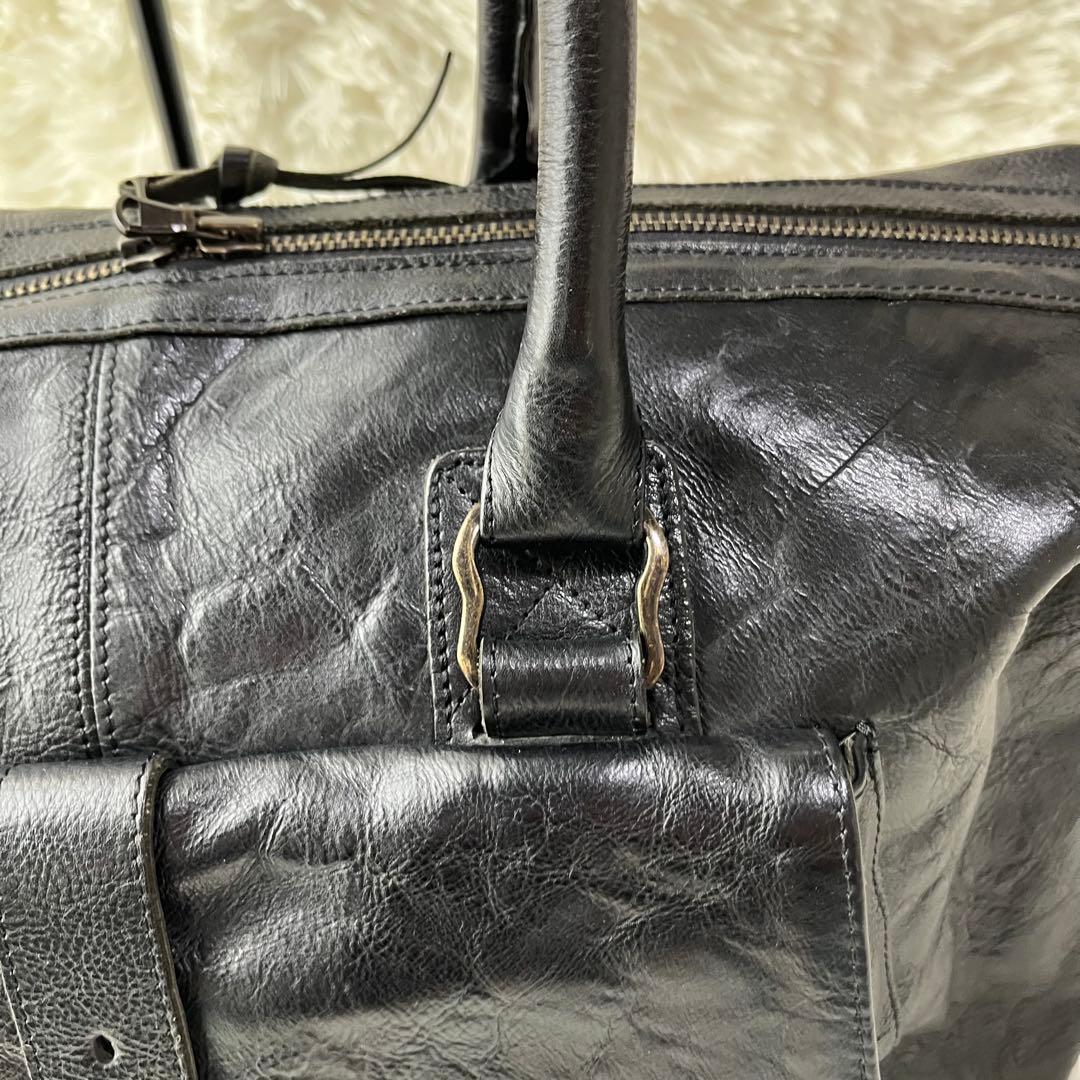 alfredoBANNISTER ボストンバッグ オールレザー 黒