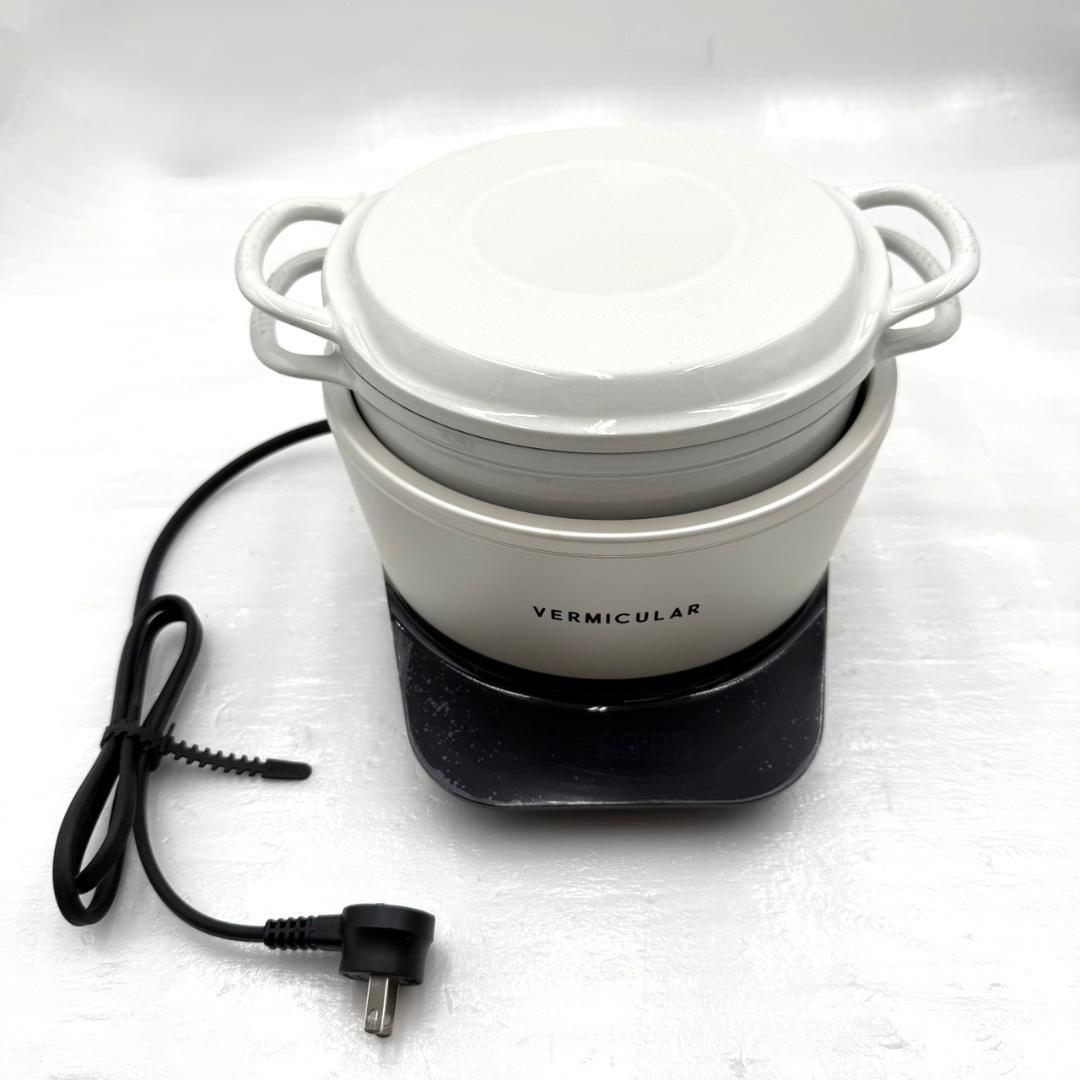 数回使用　バーミキュラ ライスポットミニ / ポットヒーターPH19A　ホワイト