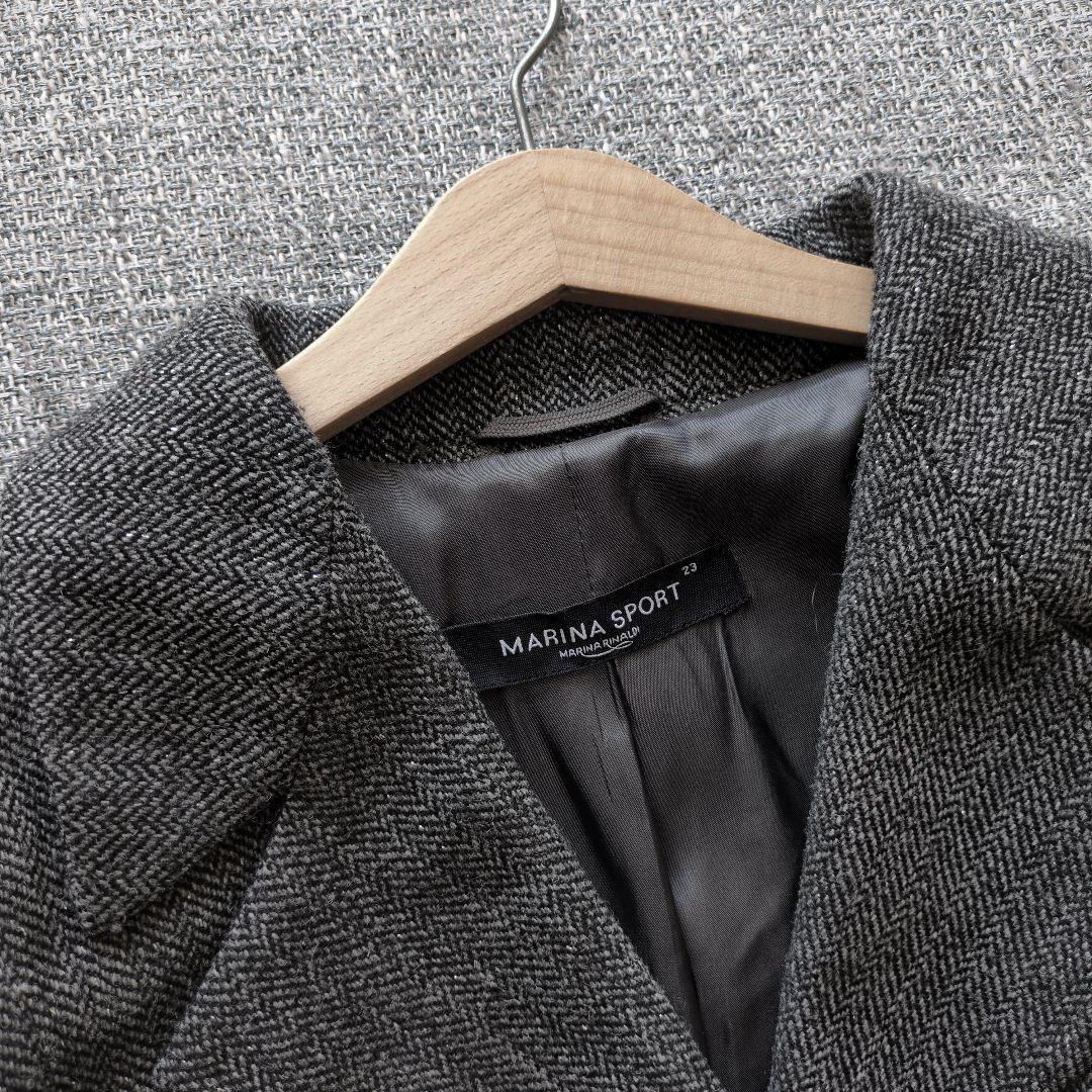 マックスマーラ　マリナリナルディ　ヘリンボーン　ラメ糸　テーラードジャケット