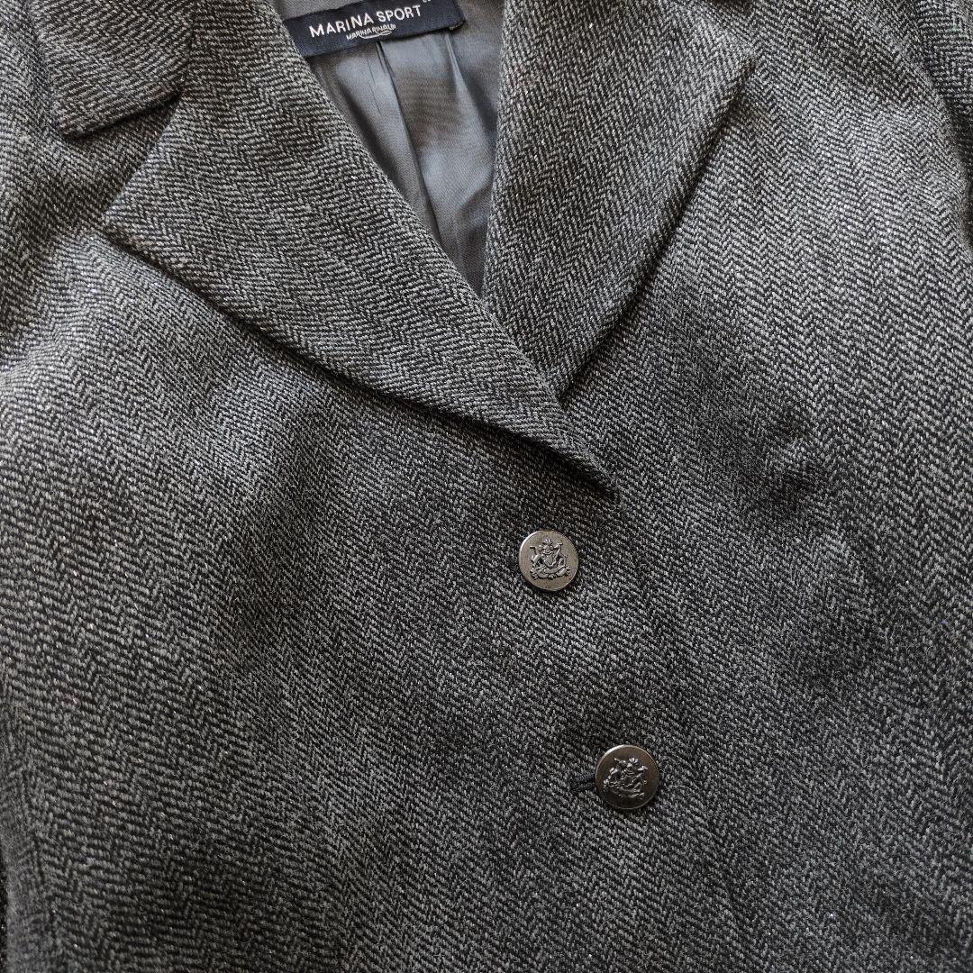 マックスマーラ　マリナリナルディ　ヘリンボーン　ラメ糸　テーラードジャケット