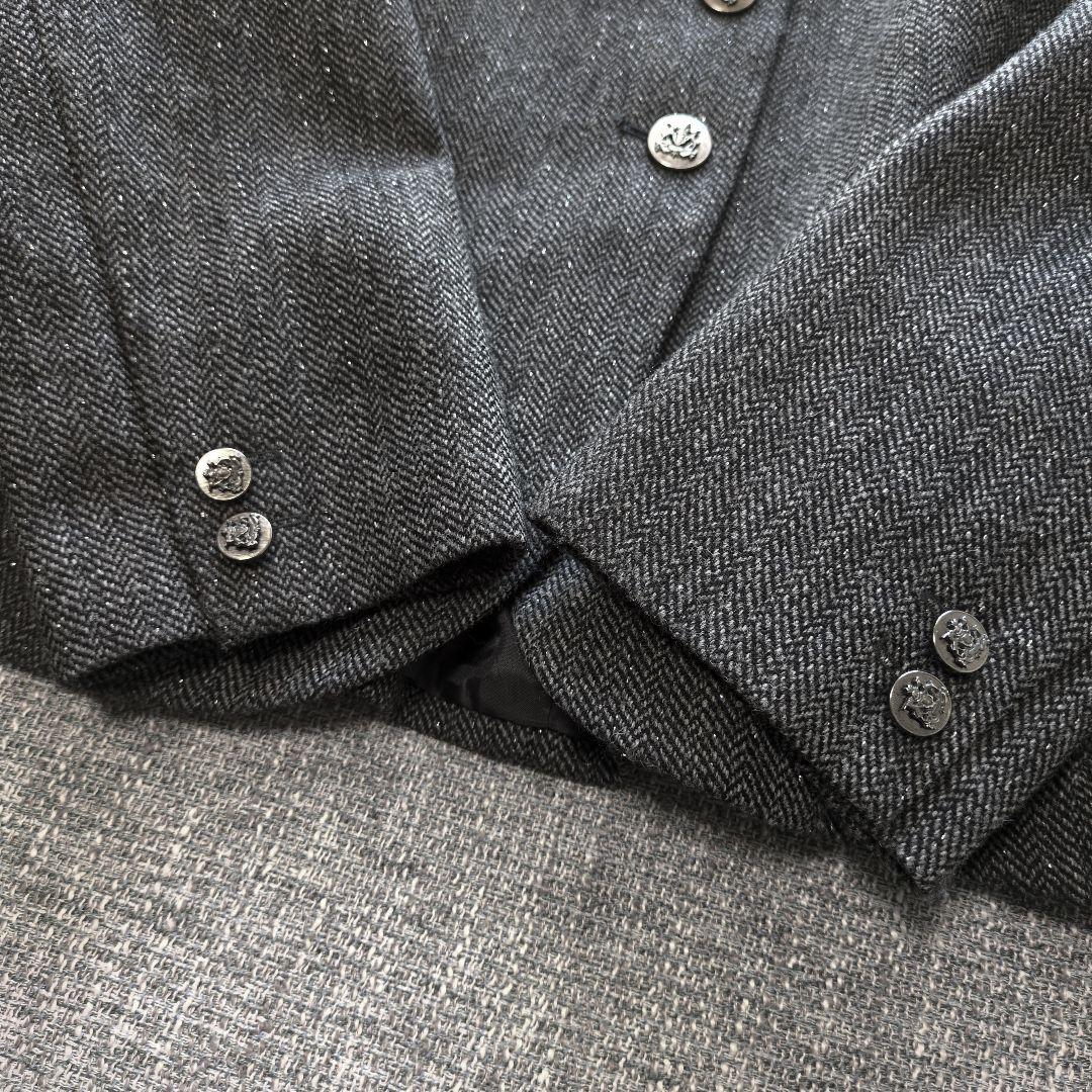 マックスマーラ　マリナリナルディ　ヘリンボーン　ラメ糸　テーラードジャケット