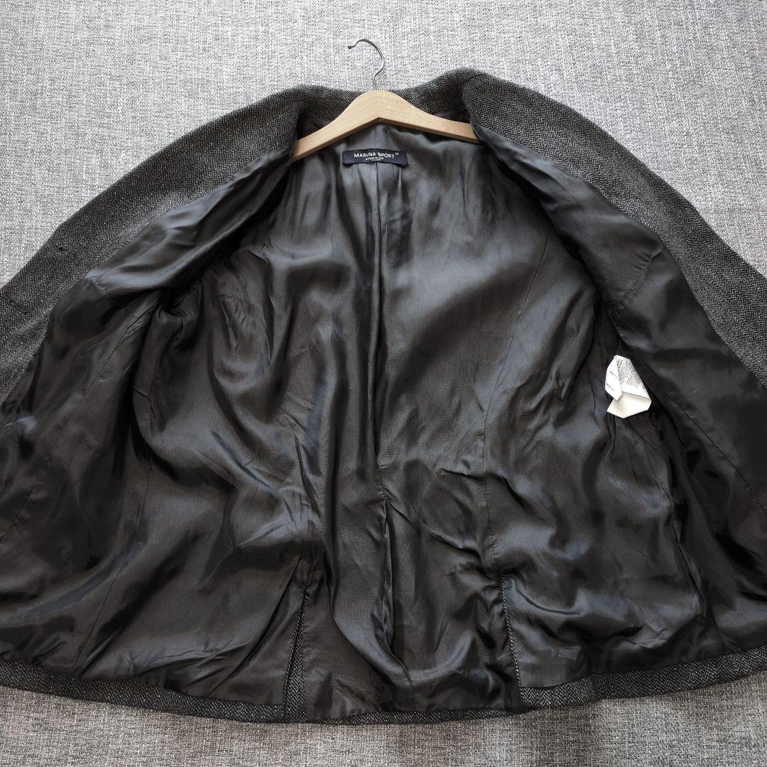 マックスマーラ　マリナリナルディ　ヘリンボーン　ラメ糸　テーラードジャケット