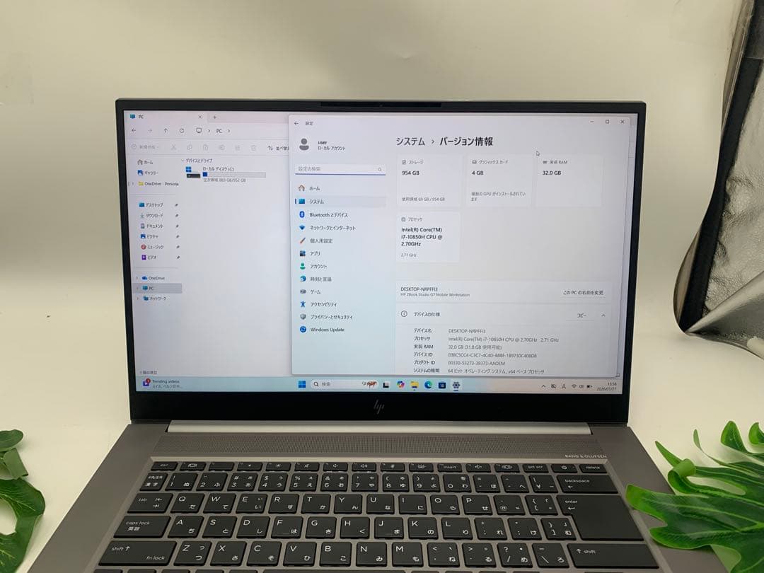 ZBook Studio G7 i7-10850H CPU2.70GH z