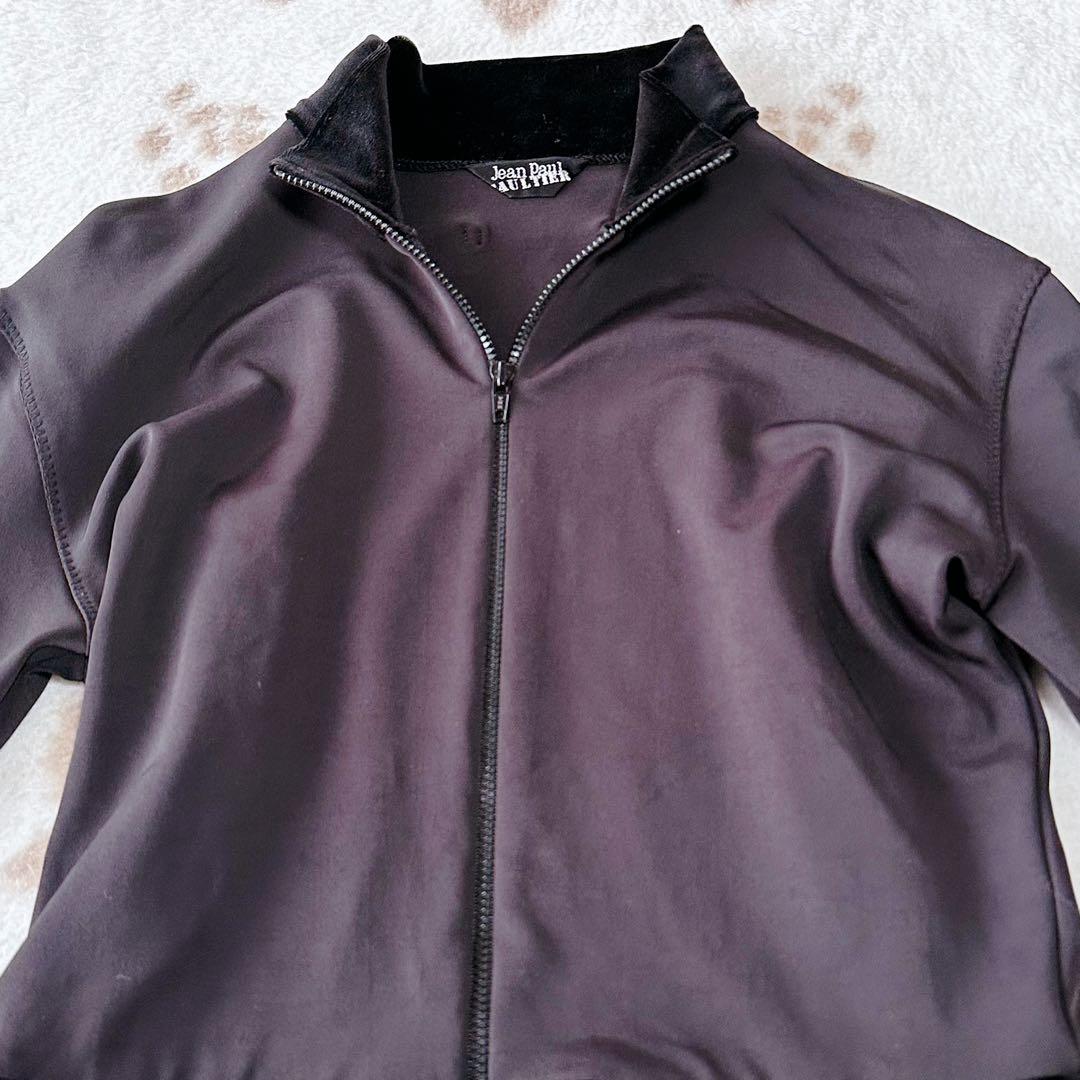 ジャンポールゴルチエ ベロア 切り替え へプラム ジップ トップス ジャケット